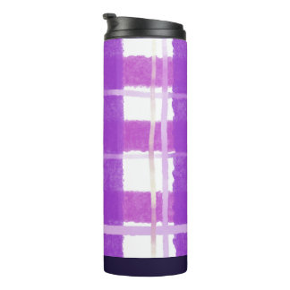 Charming Checks in Lilac and White Thermal Tumbler