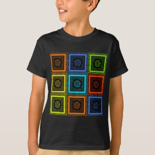 Charming Chequered Multicolored Pattern Art Design T-Shirt
