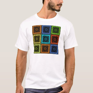 Charming Chequered Multicolored Pattern Art Design T-Shirt