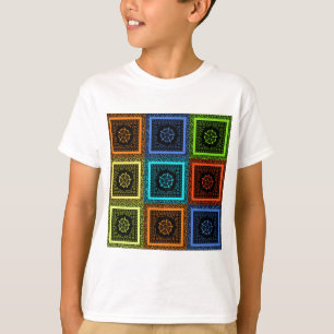 Charming Chequered Multicolored Pattern Art Design T-Shirt