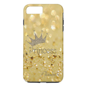 Charming Chic Blue ,Tiara, Princess,Gold Glittery Case-Mate iPhone Case