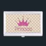 Charming Chic Pearls ,Tiara, Princess,Glittery Business Card Holder<br><div class="desc">This image features pearls , tiara and princess pink  gliterry on cream background.A trandy , fun,  funky, stylish and elegant girl gift for women  and teenage girls.</div>