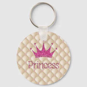 Charming Chic Pearls ,Tiara, Princess,Glittery Key Ring