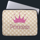 Charming Chic Pearls ,Tiara, Princess,Glittery Laptop Sleeve<br><div class="desc">This image features pearls , tiara and princess pink  gliterry on cream background.A trandy , fun,  funky, stylish and elegant girl gift for women  and teenage girls.</div>