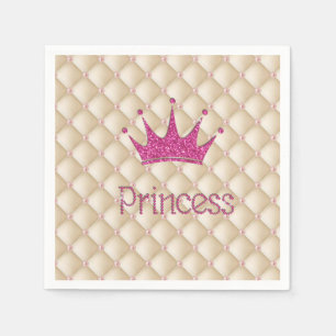 Charming Chic Pearls ,Tiara, Princess,Glittery Napkin