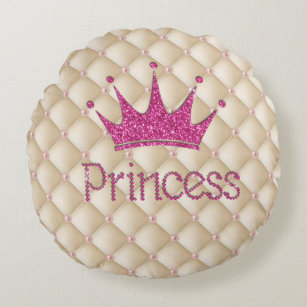 Pink Tiara Cushions Decorative Princess Crown Pillow PInk Tiara Bling