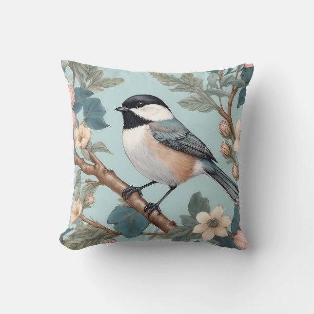Charming Chickadee Bird Cushion (Front)