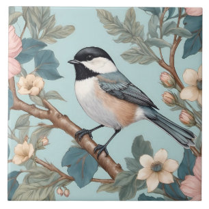 Charming Chickadee Bird Tile