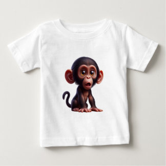 Charming Chimp Whimsy - Adorable Cartoon Primate Baby T-Shirt
