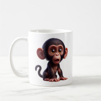 Charming Chimp Whimsy - Adorable Cartoon Primate Coffee Mug