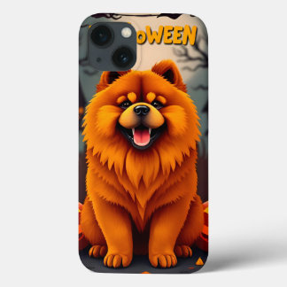 Charming Chow Chow Dog Celebrating Halloween iPhone 13 Case