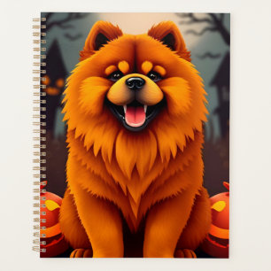Charming Chow Chow Dog Celebrating Halloween Planner