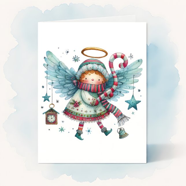Charming Christmas Angel Merry Christmas Card (Creator Uploaded)