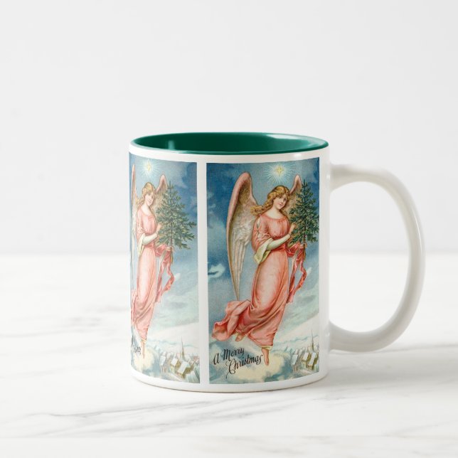 Charming Christmas Angel Two-Tone Coffee Mug (Right)