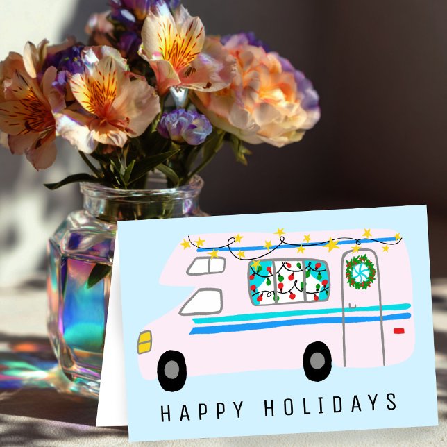 Charming Christmas Camper Vintage RV Xmas Card (Charming Christmas Camper Vintage RV Xmas Card
)