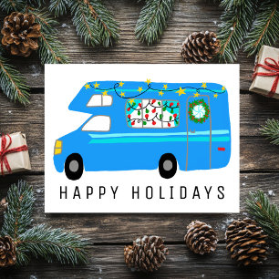 Charming Christmas Camper Vintage RV Xmas Postcard