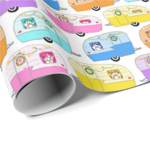 Charming Christmas Camper Vintage Trailer RV Xmas Wrapping Paper