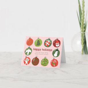 Charming Christmas Ornaments Vintage Xmas CUSTOM Holiday Card