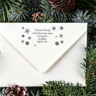 Charming Christmas Snowflake Address Rubber Stamp
