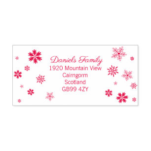 Charming Christmas Snowflake Address Self-inking Stamp