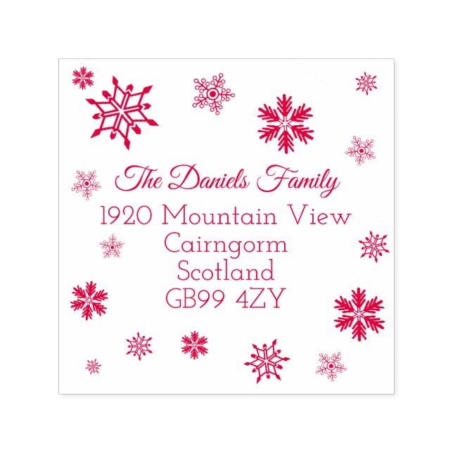 Charming Christmas Snowflake Address Self-inking Stamp (Design)