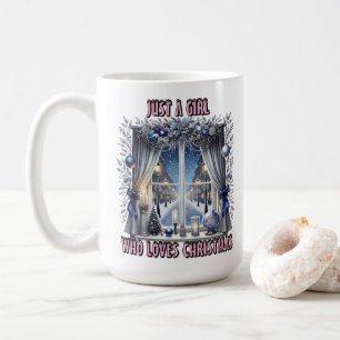 Charming Christmas Window With Snow View Coffee Mug