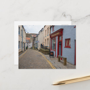 Charming Cobbled Street in Staithes Village Postcard