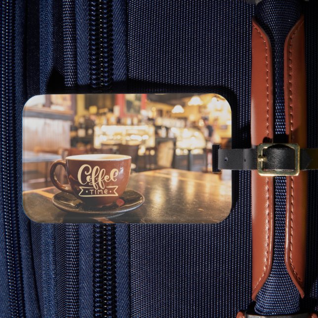 Charming Coffee Time Luggage Tag (Front Insitu 4)