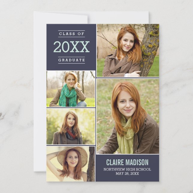 Charming Collage EDITABLE COLOR Graduation Invitation (Front)