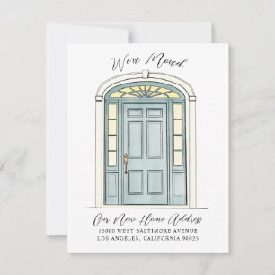 Charming Colonial Door Illustration Moving Announcement