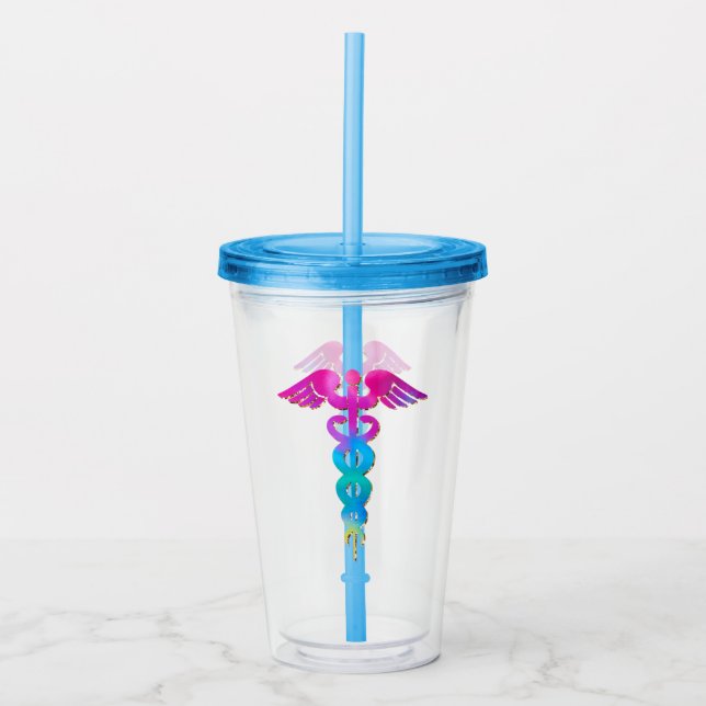 Charming & Colourful Medical Logo Design Acrylic Tumbler (Front)