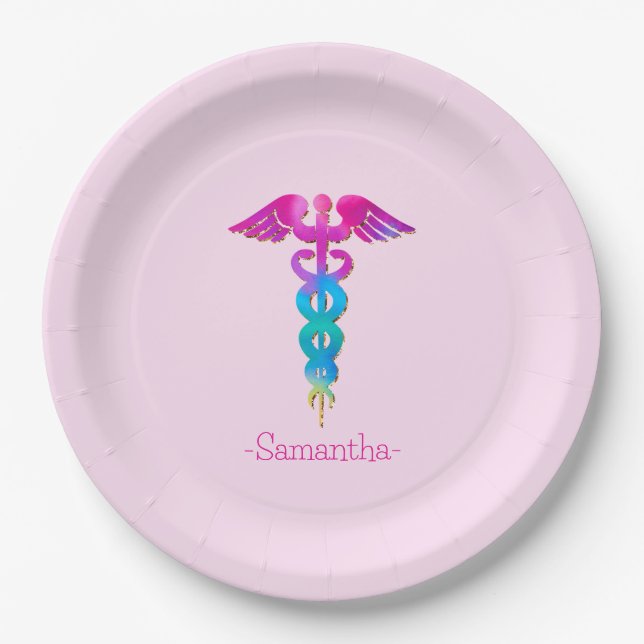 Charming & Colourful Medical Logo Design Paper Plate (Front)