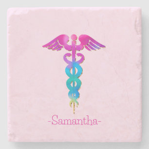 Charming & Colourful Medical Logo Design Stone Coaster