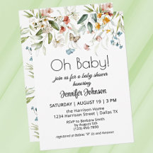 Charming Colourful Vintage Florals Baby Shower