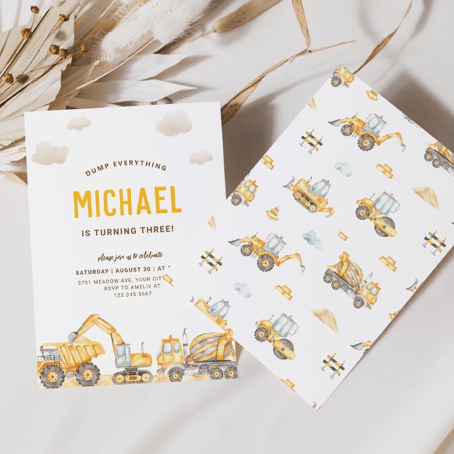 Charming Construction Birthday Invitation (Creator Uploaded)