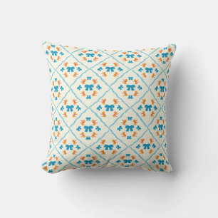 Charming Coquette Bow Geometric Tile Cream Accent Cushion
