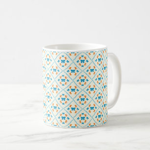 Charming Coquette Bow Geometric Tile Cream Coffee Mug