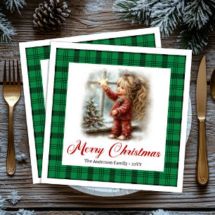Charming Cosy Festive Dinner Holiday Scene Napkins