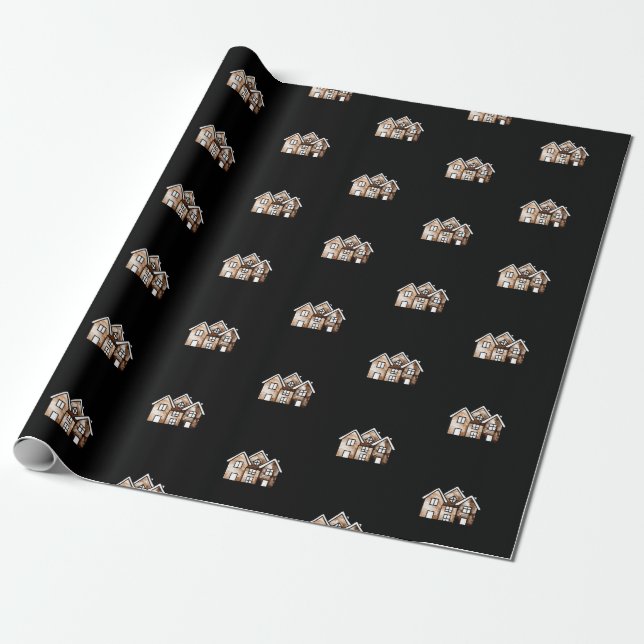 Charming Cottage Pattern Wrapping Paper (Unrolled)