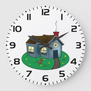 Charming Cottage Style House with Garden Large Clock