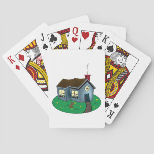 Charming Cottage Style House with Garden Playing Cards