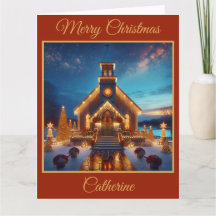 Charming Country Church at Christmas