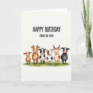 Charming Cows Birthday Card