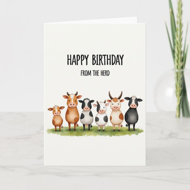 Charming Cows Birthday Card (Front)