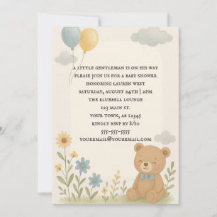 Charming Cub Baby Shower Invitation