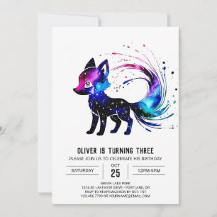 Charming Custom Fox Digital Boy Birthday Invitation