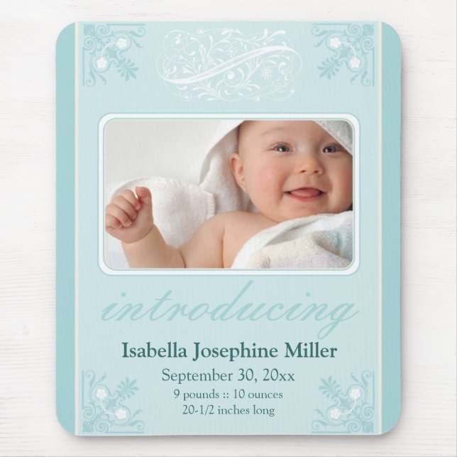 Charming Custom Vintage Mousepad :: Baby Blue (Front)