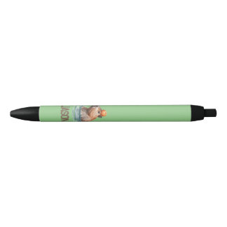 Charming Cute Capybara with Orange and Kids Name Black Ink Pen