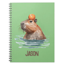 Charming Cute Capybara with Orange and Kids Name