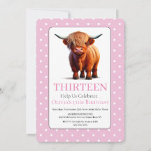 Charming Cute Highland Cow birthday